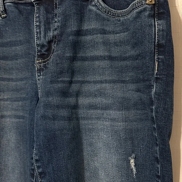 Kut from the Kloth Katy Ankle Straight Leg Dark Wash jeans 6 raw hem - Picture 4 of 8